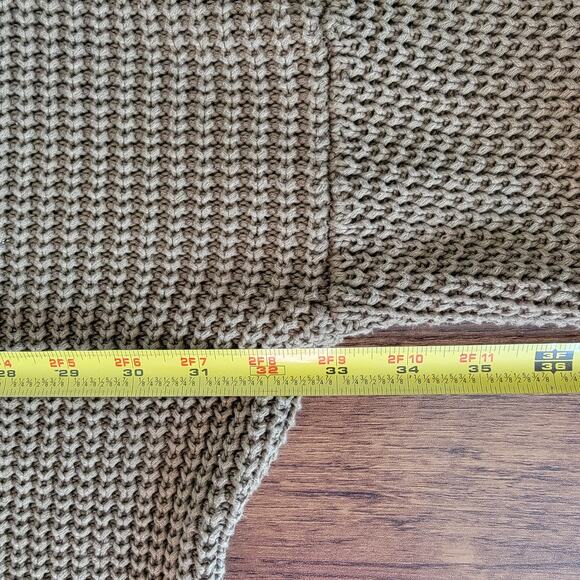 Old Navy Chunky Shaker Knit Sweater Olive Green Oversized Boxy XXL 100% Cotton - Picture 4 of 7